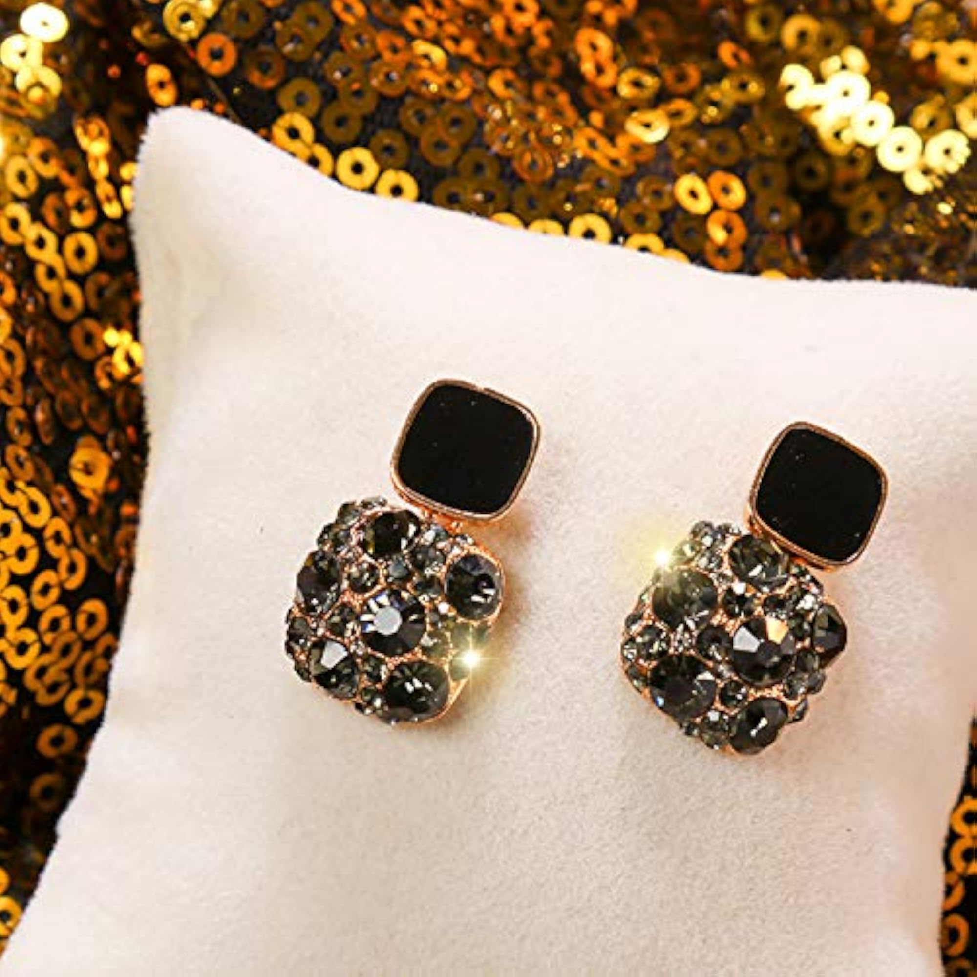 Valentine Gift Women's Rhinestone Enamel Crystal Stud Earrings